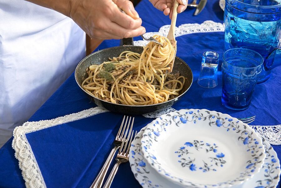 Cefalù: Cooking Class at a Local's Home - The home setup: workstations, utensils, and the patio-table feeling