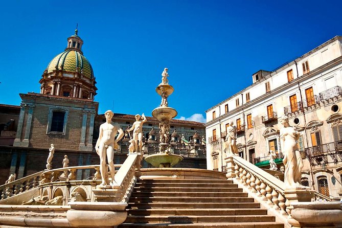 Full Day City Tour in Palermo , Monreale and Mondello, from Palermo - Monreale Cathedral and the main-square shops stop