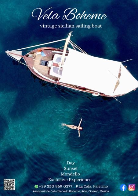 Vela Boheme ~ Vintage Sicilian Boat Tour - Angela 1968 at La Cala: a real Sicilian wooden sailboat